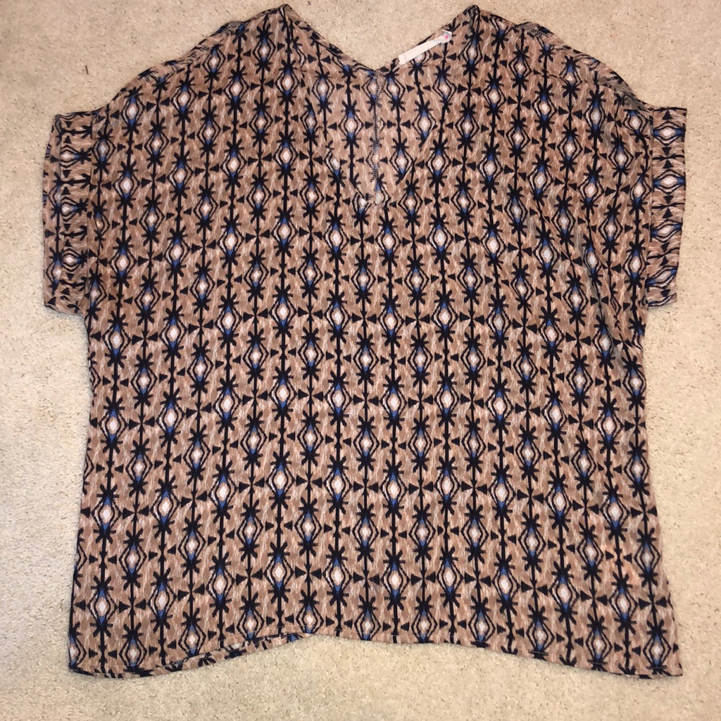 Cold-Shoulder Patterned Blouse